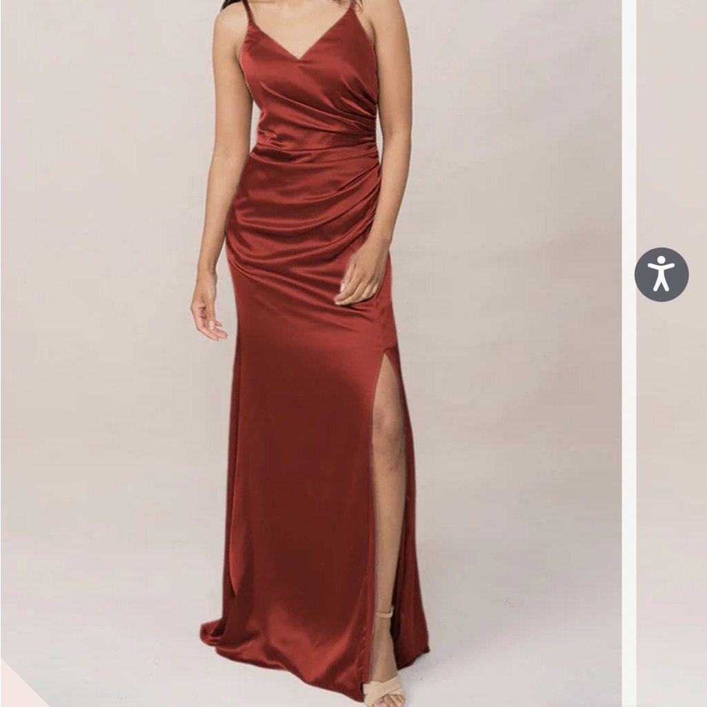 Revelry Terracotta Rust Satin Evening Gown Or Bridesmaid Dress
